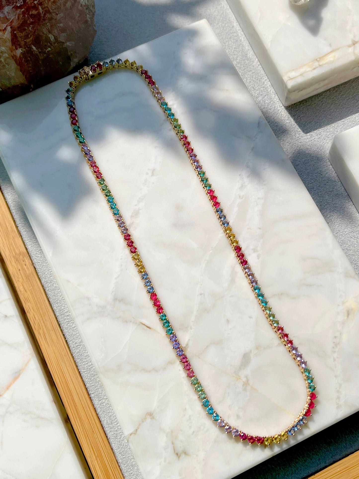 Gradient Crystal Tennis Necklace