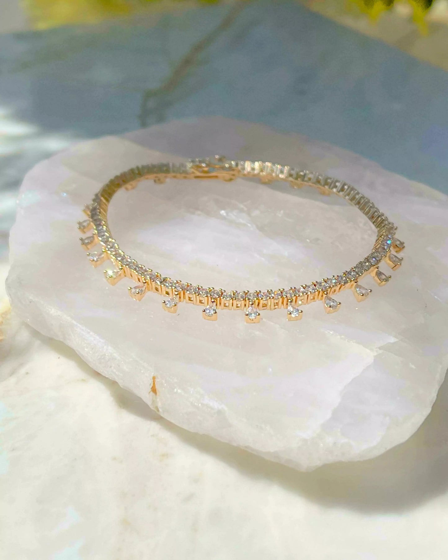 Rain Zircon Drop Bracelet