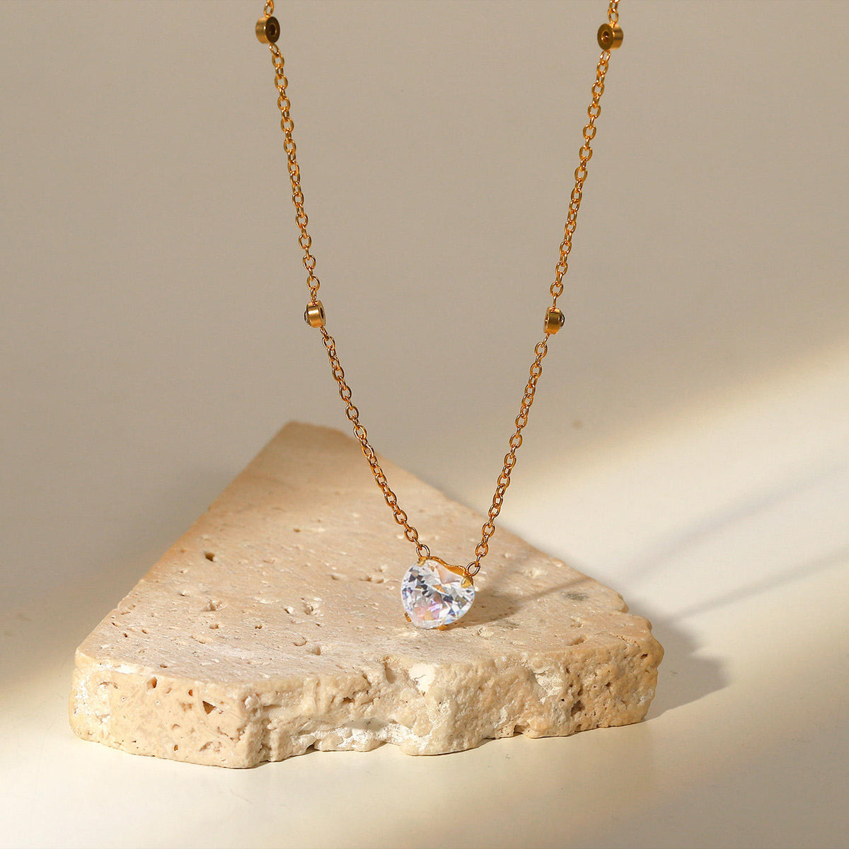 Heart Zirconia Pendant Necklace