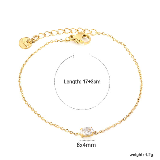 Dainty Zircon Oval Bracelet