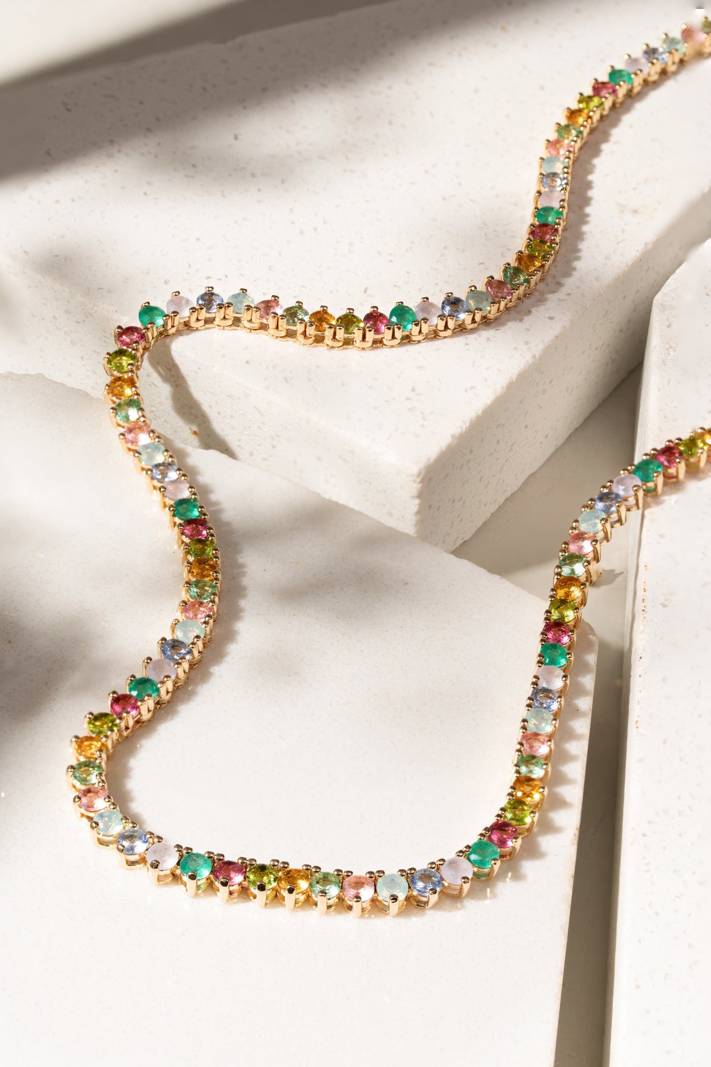 Pastel Crystal Tennis Necklace