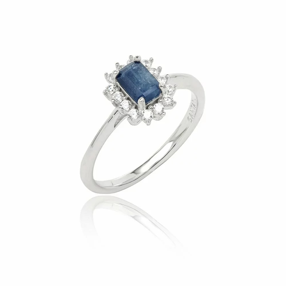 Fusion Sapphire Ring with Moissanite 925 Sterling Silver