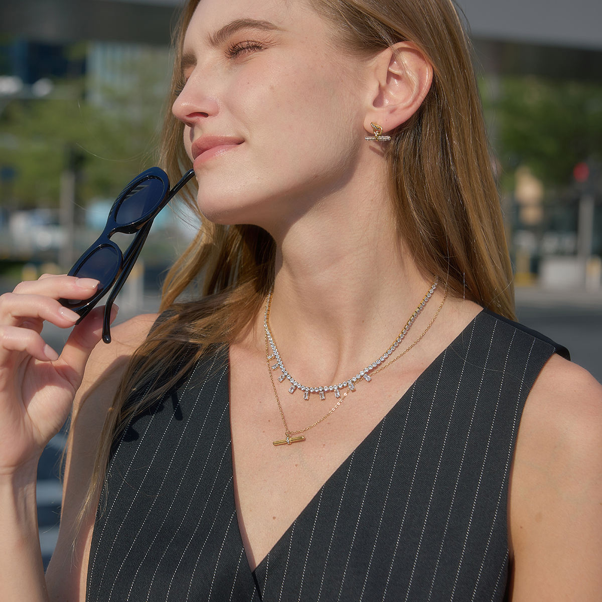 T-Bar Oval Link Necklace