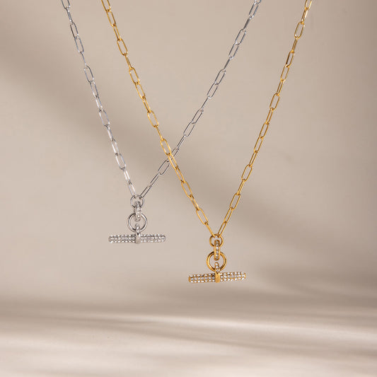 T-Bar Paperclip Chain Necklace