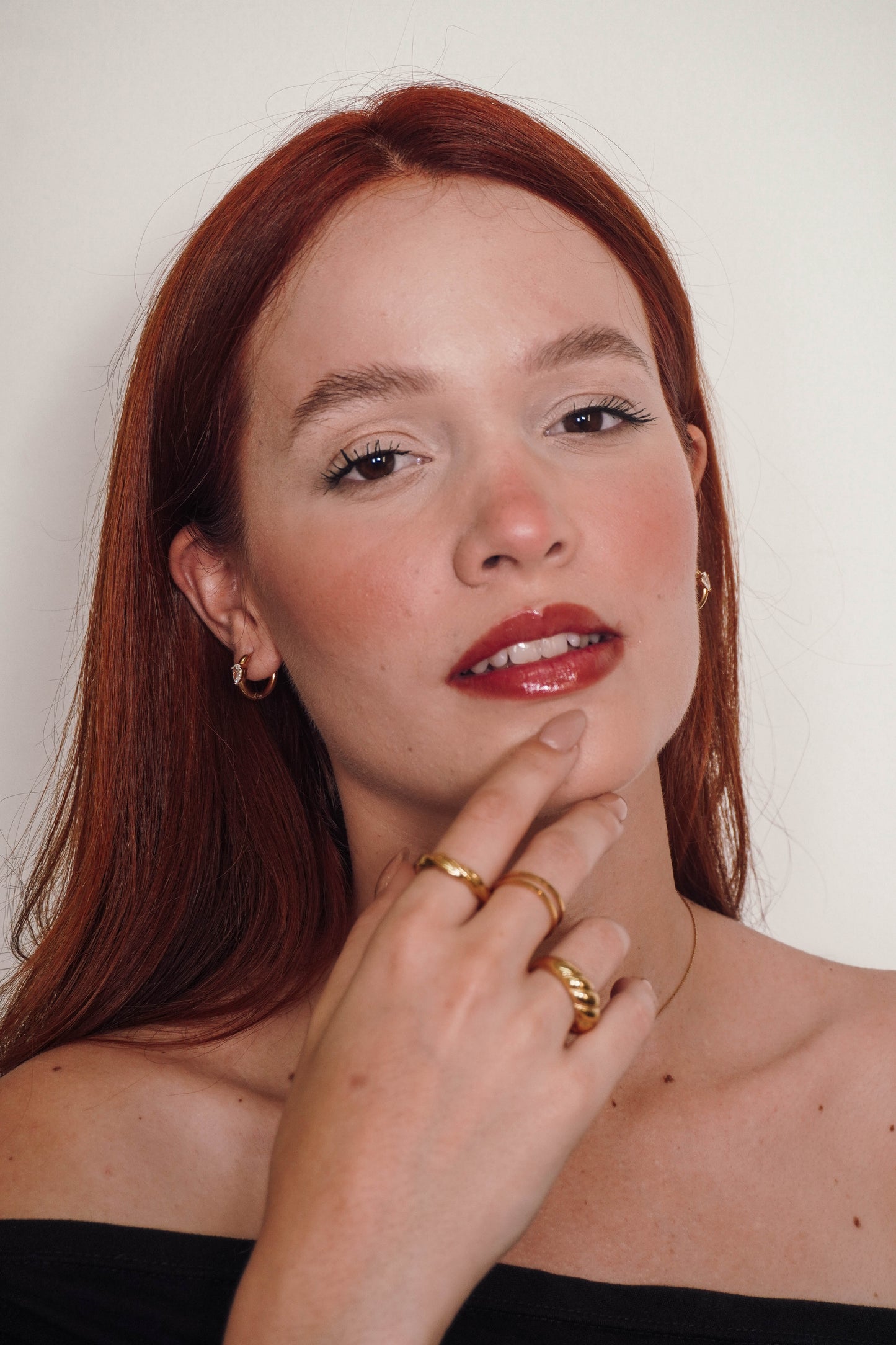 Delicate Crystal Hoop Earrings