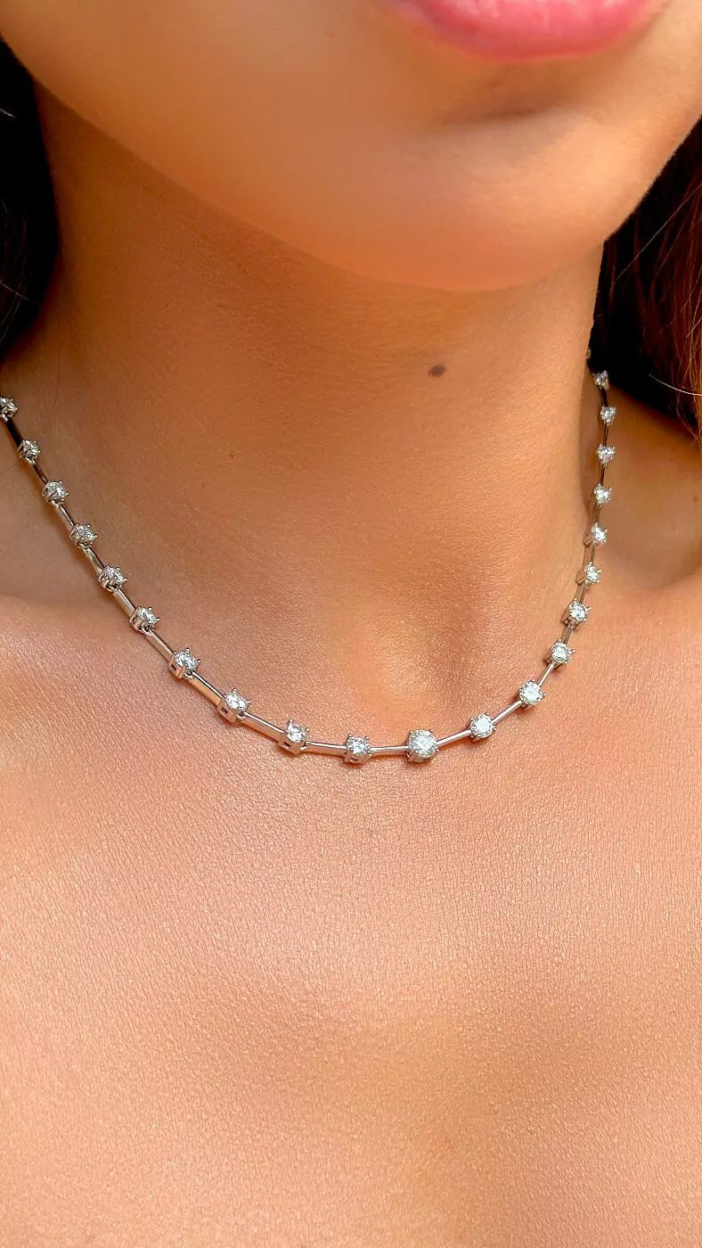 Riviera Moissanite Necklace 925 Sterling Silver