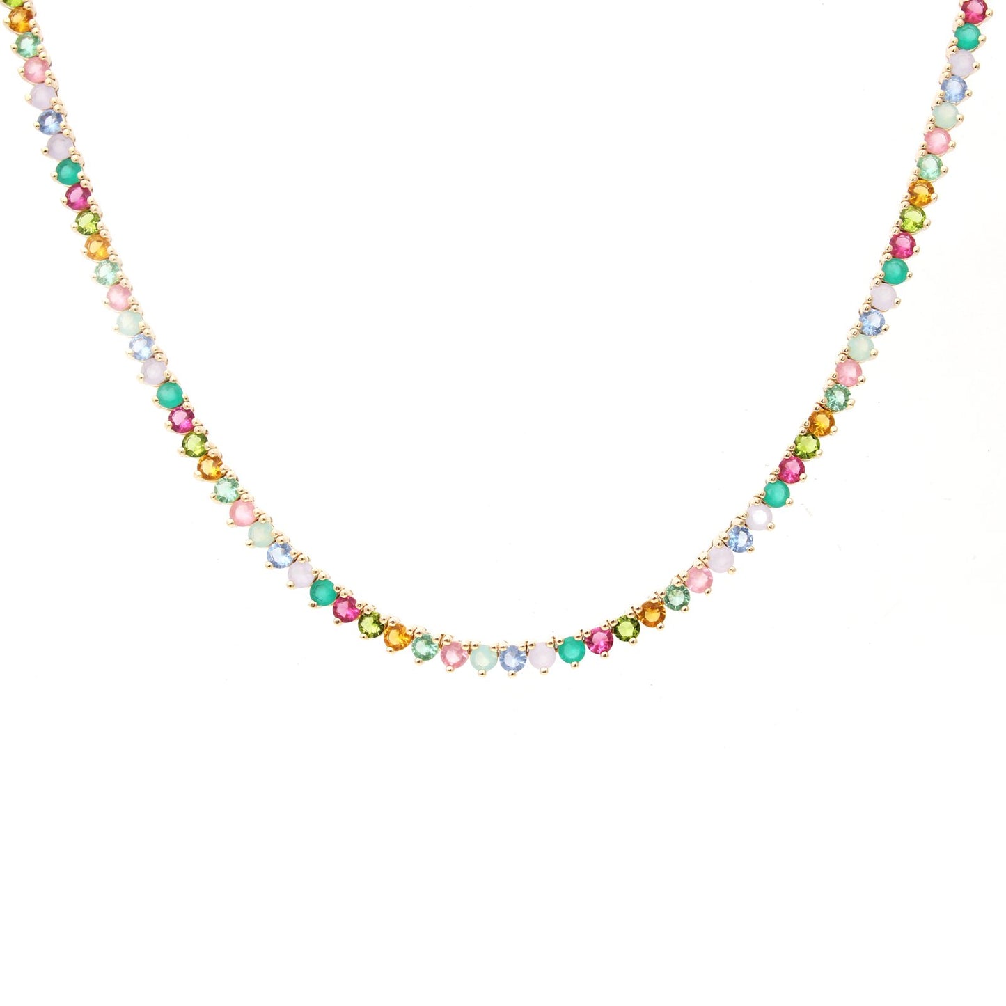 Pastel Crystal Tennis Necklace