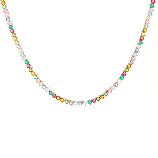 Pastel Crystal Tennis Necklace