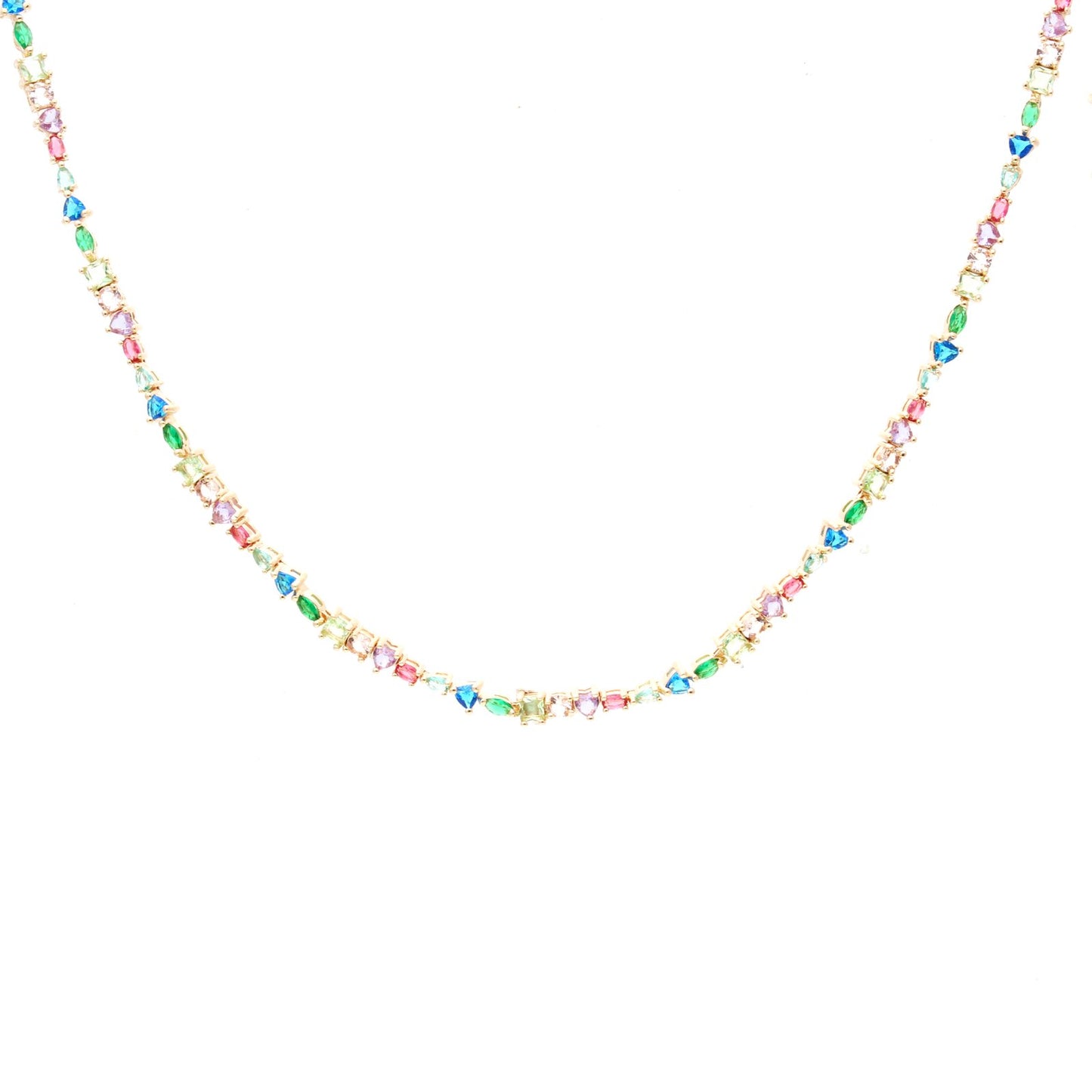 Abstract Colorful Tennis Necklace