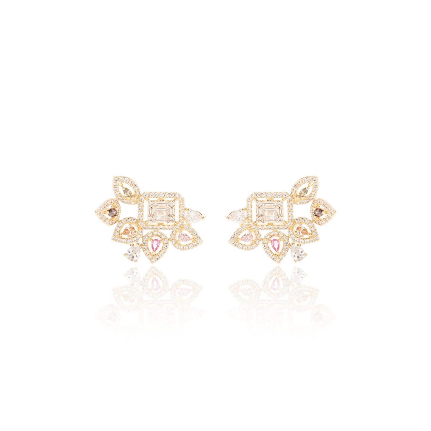 Floral Geometric Earrings