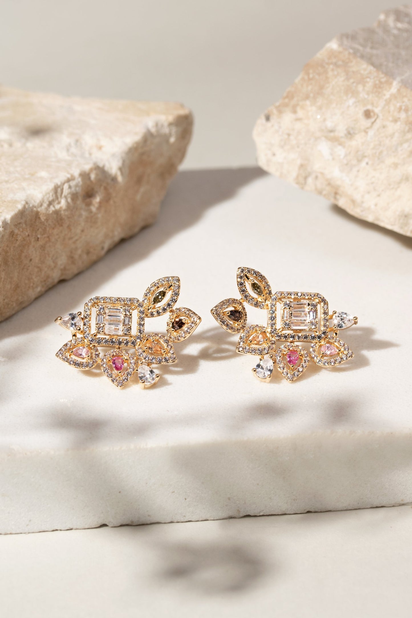 Floral Geometric Earrings