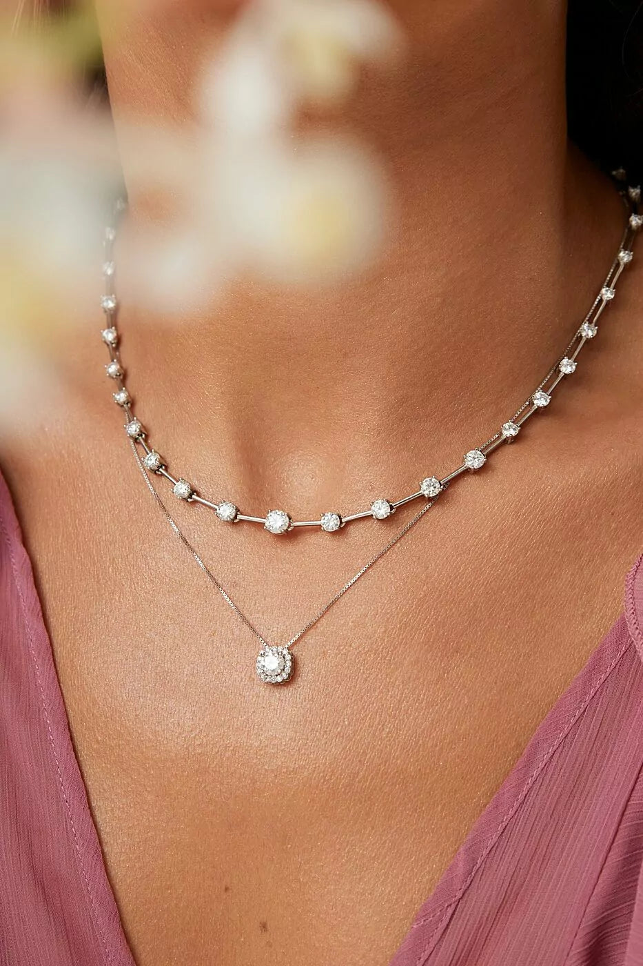 Riviera Moissanite Necklace 925 Sterling Silver