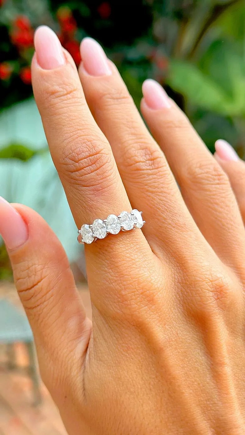 Oval Moissanite Ring 925 Sterling Silver