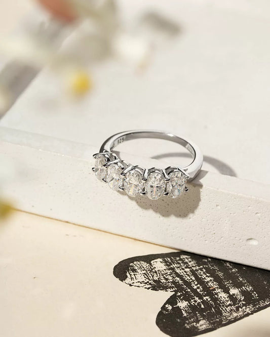 Oval Moissanite Ring 925 Sterling Silver