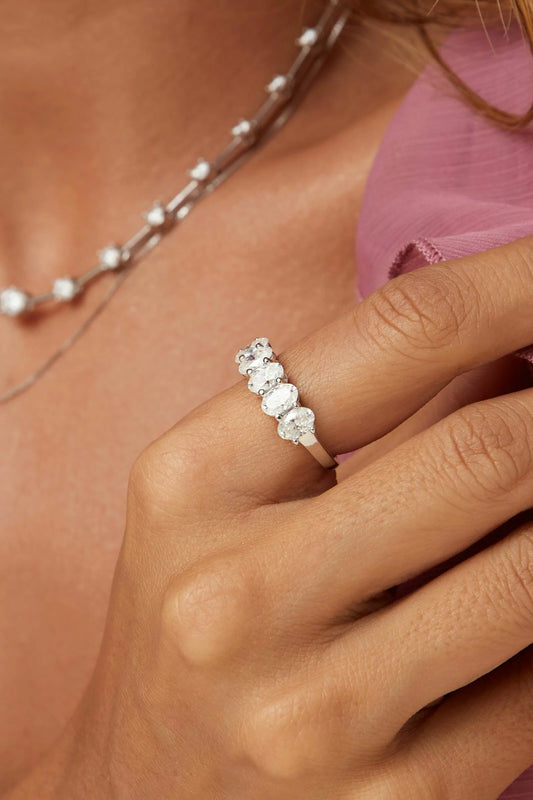 Oval Moissanite Ring 925 Sterling Silver