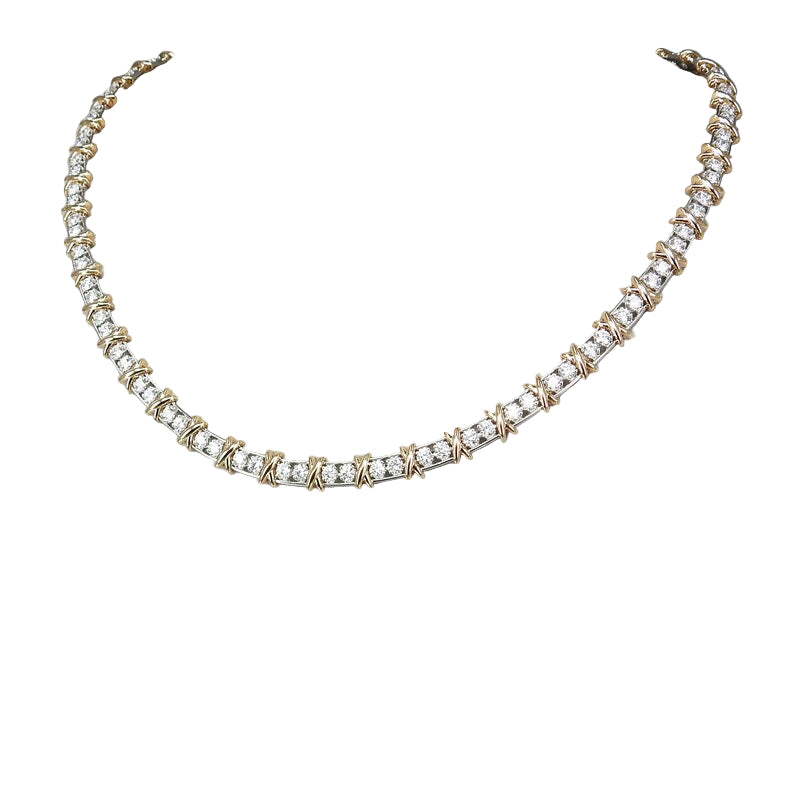 Tiff Cross Tennis Necklace