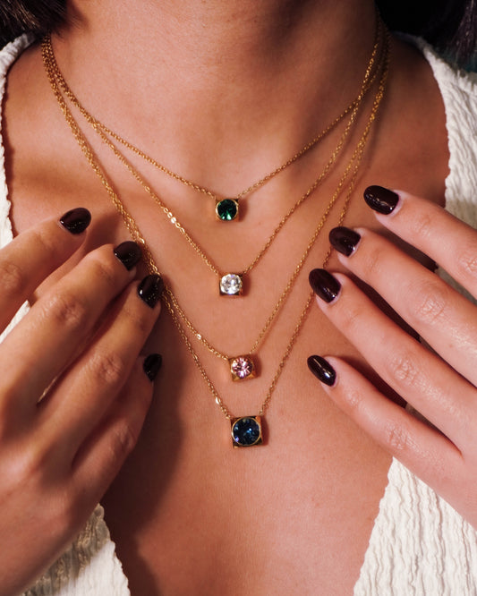 Crystal Cube Pendant Necklace