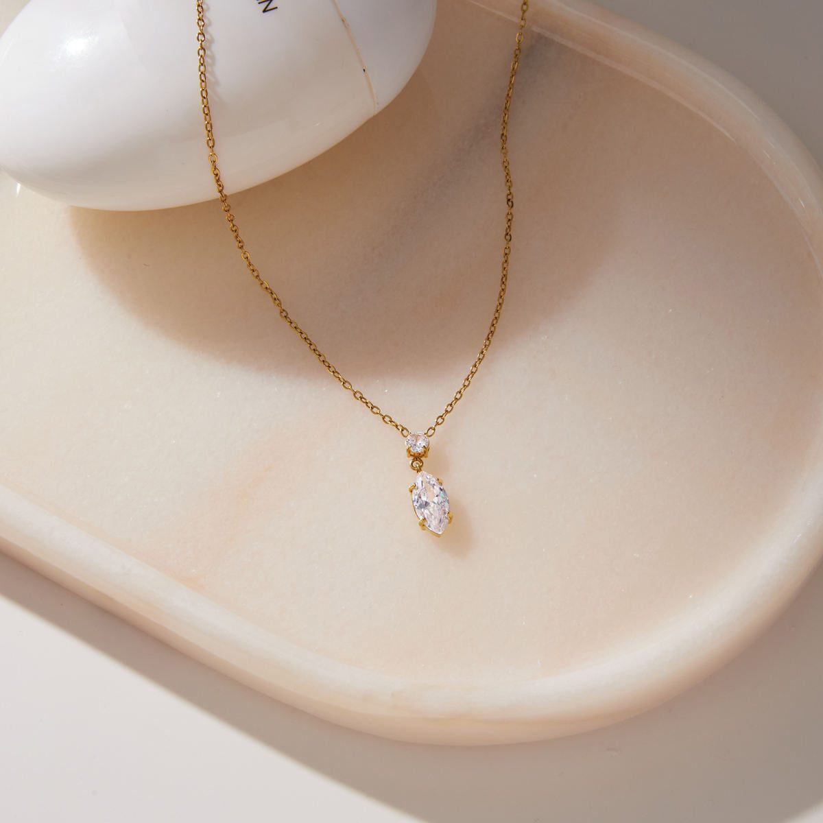 Marquise Crystal Pendant Necklace