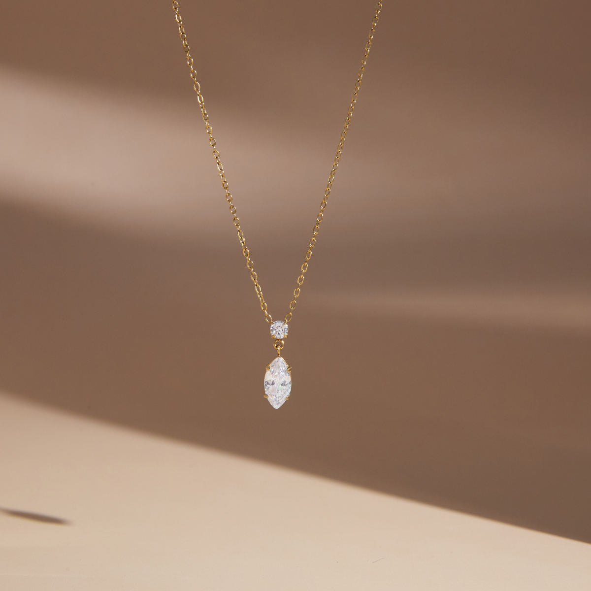 Marquise Crystal Pendant Necklace