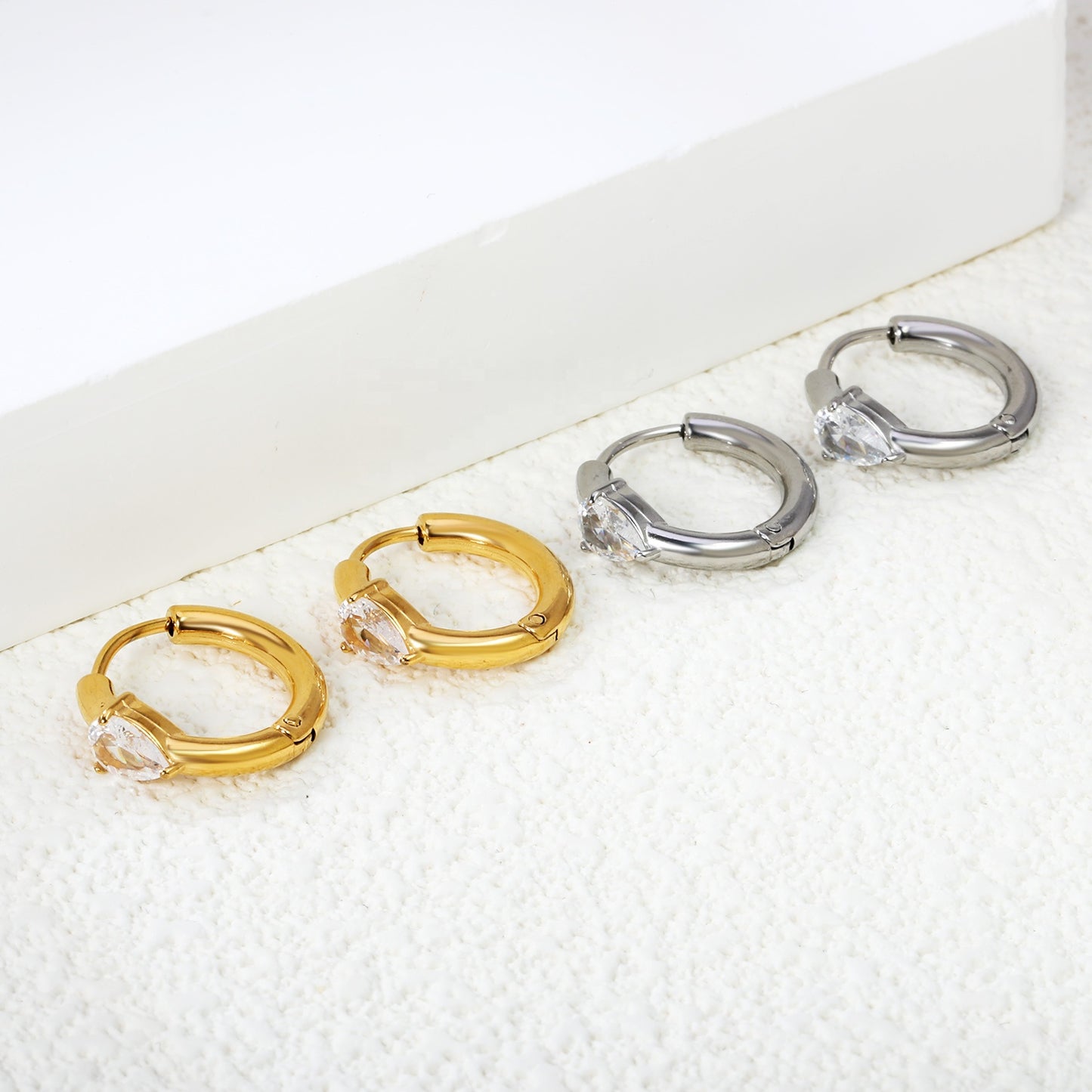 Delicate Crystal Hoop Earrings