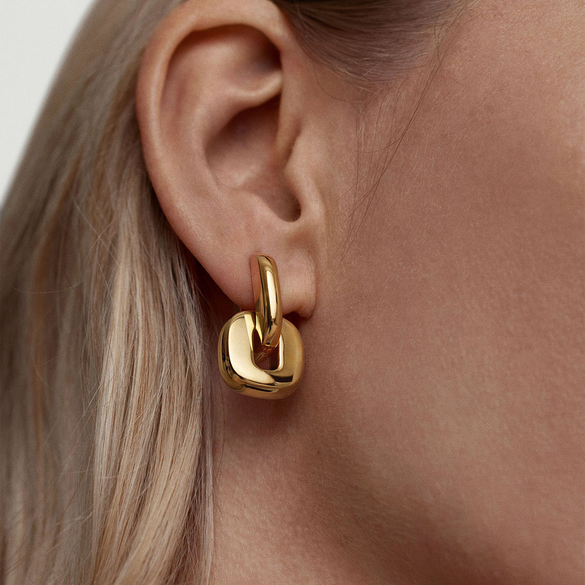 Two-Tone Double Link Earrings