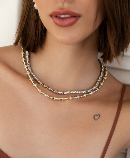 Tiff Cross Tennis Necklace