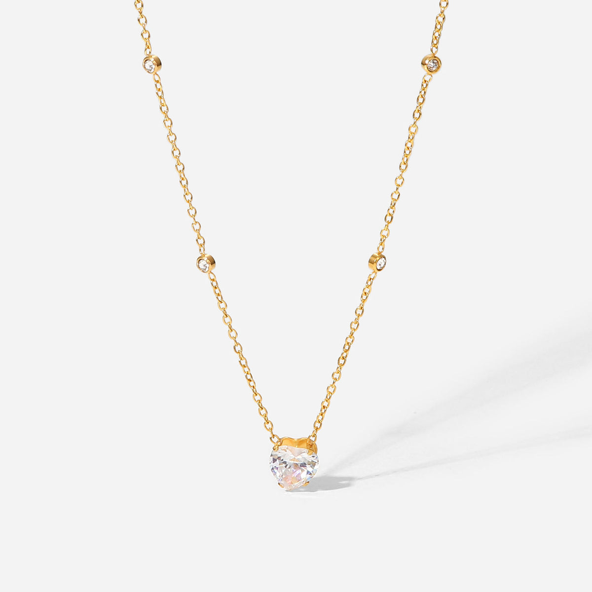 Heart Zirconia Pendant Necklace