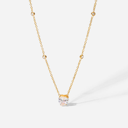 Heart Zirconia Pendant Necklace