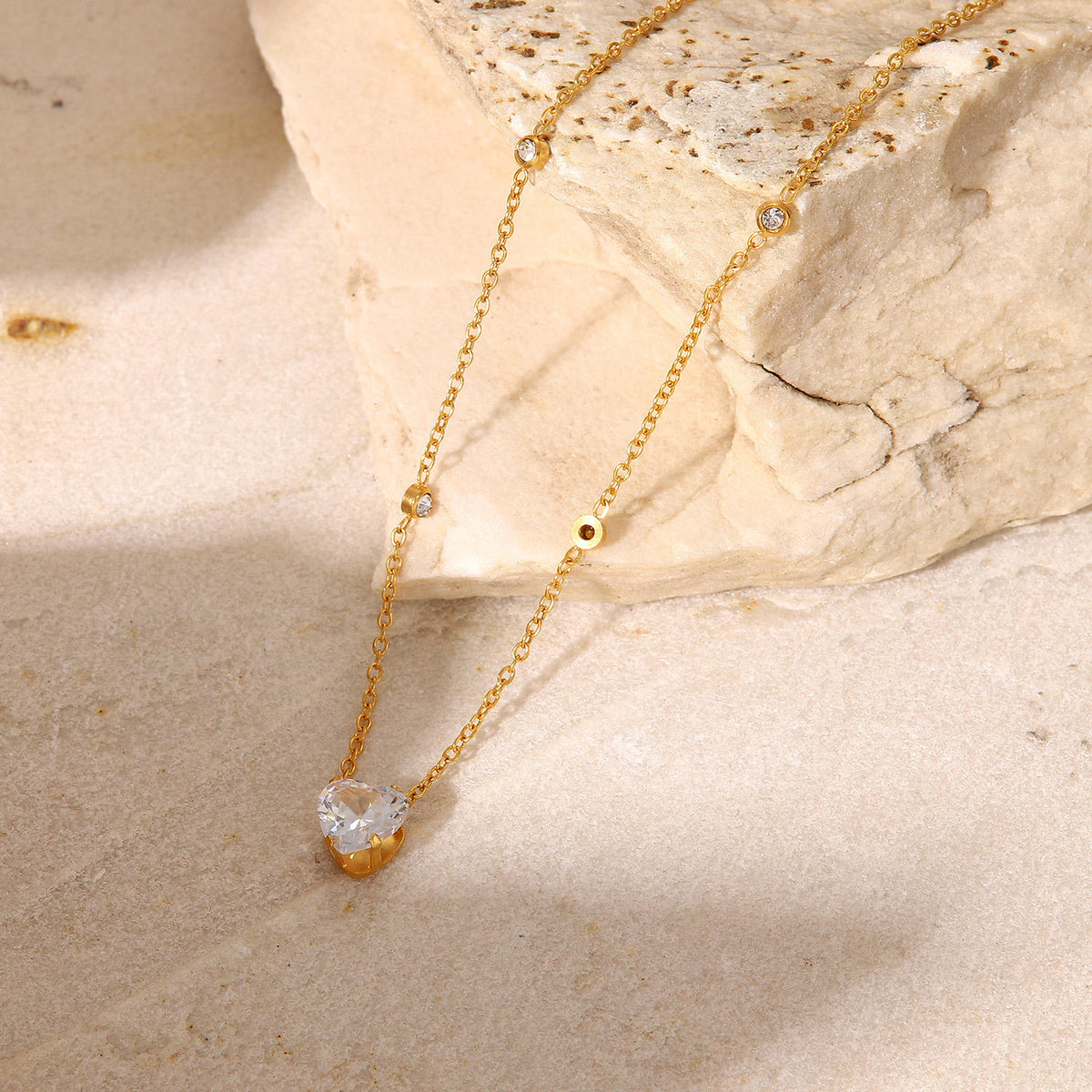 Heart Zirconia Pendant Necklace