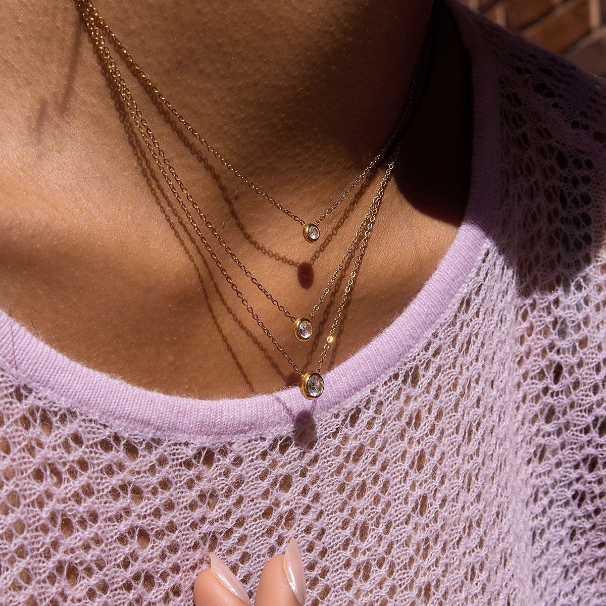 Triple Layered CZ Necklace