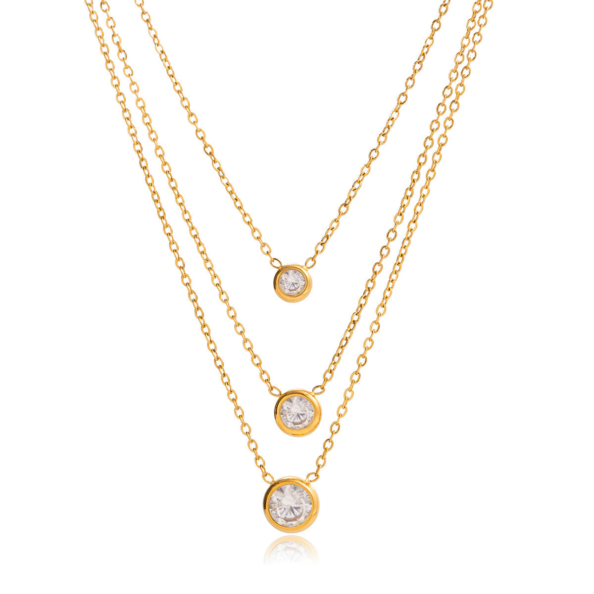 Triple Layered CZ Necklace
