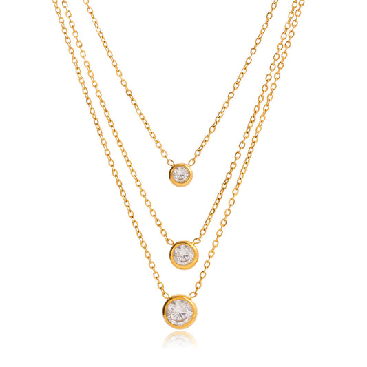 Triple Layered CZ Necklace