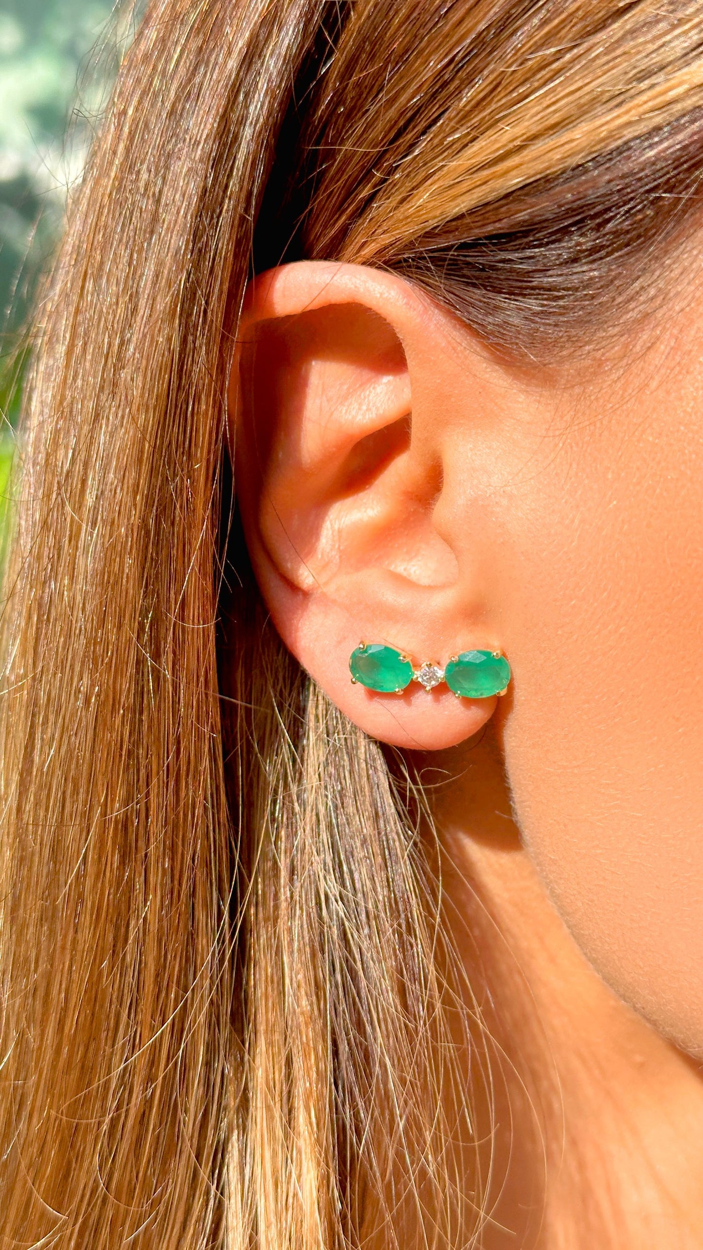 Emerald Fusion Earring