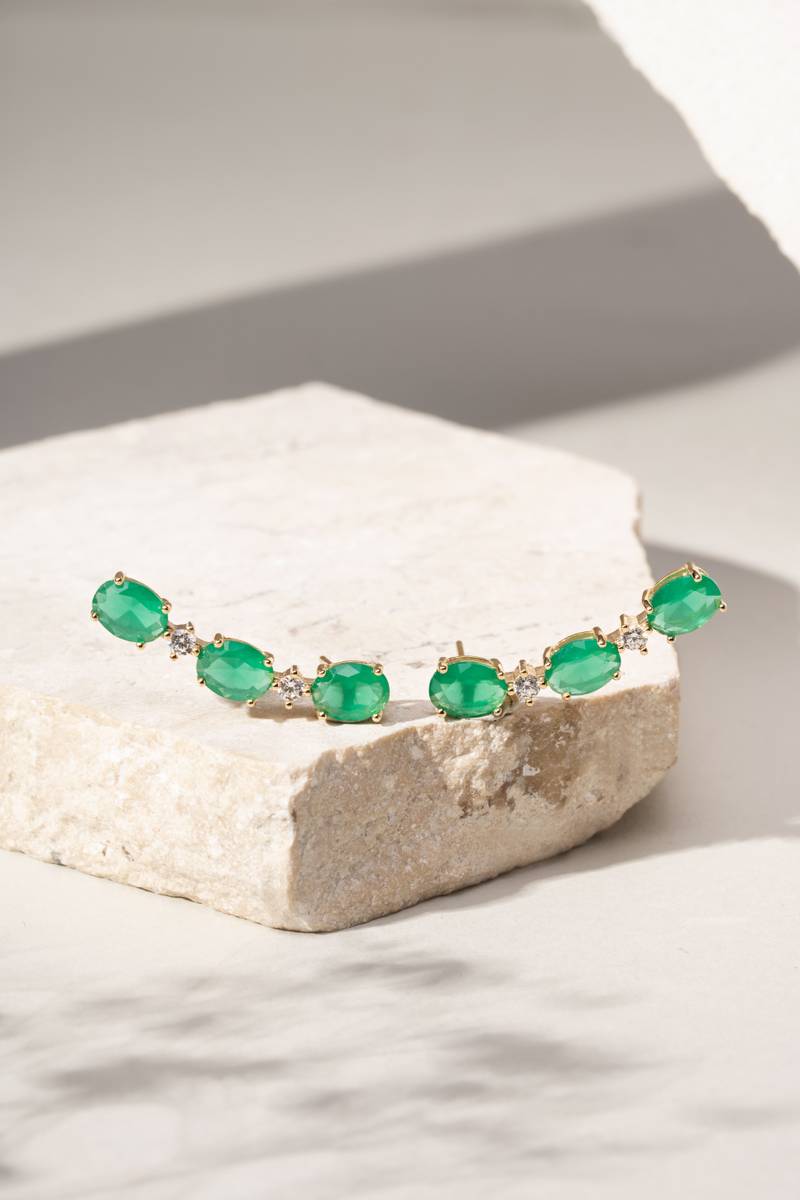 Emerald Fusion Cuff Earring