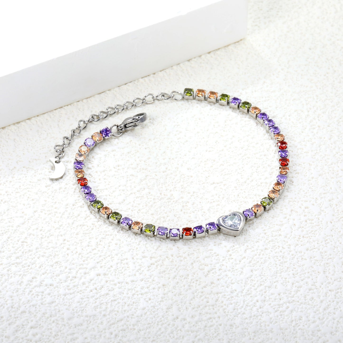 Colorful Tennis Heart Bracelet