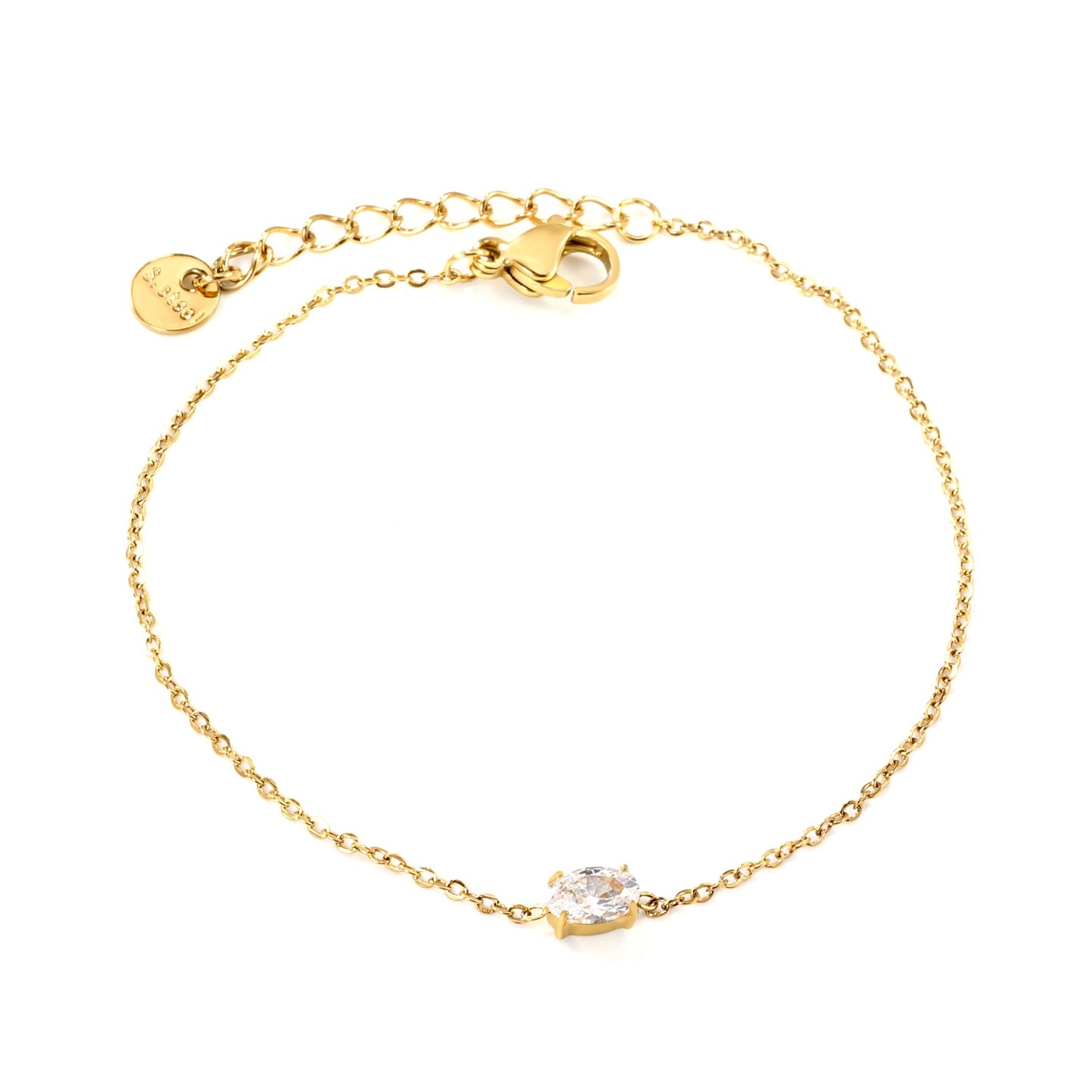 Dainty Zircon Oval Bracelet