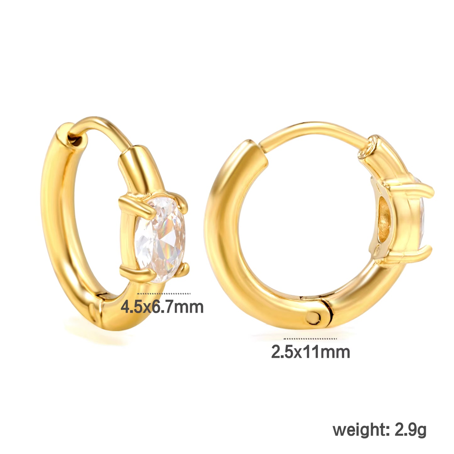 Delicate Crystal Hoop Earrings