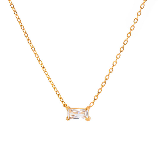Baguette Crystal Pendant Necklace