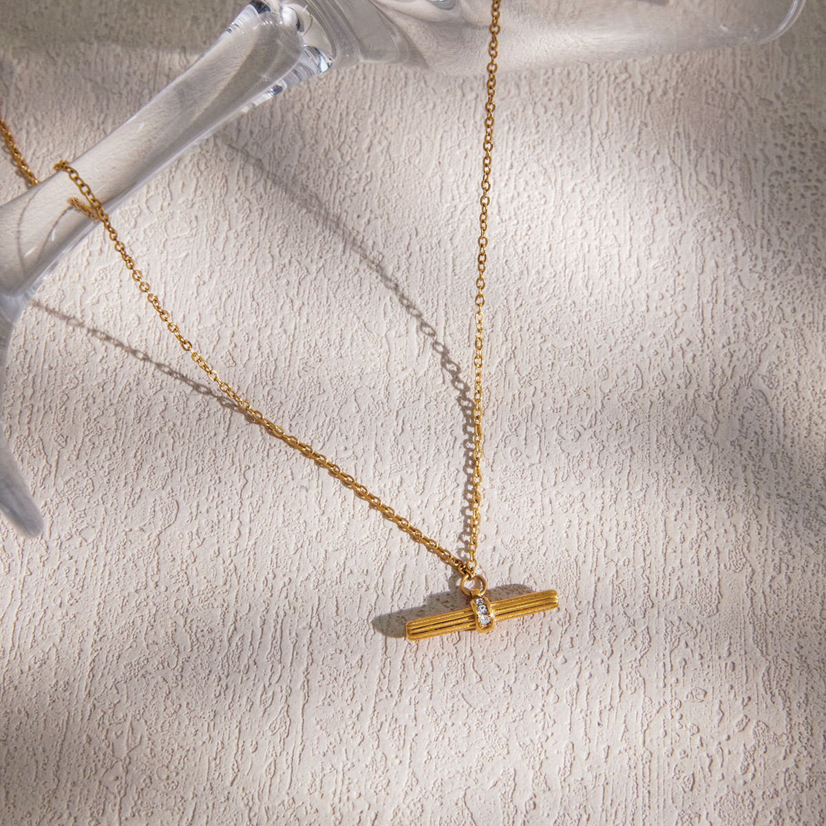 T-Bar Oval Link Necklace