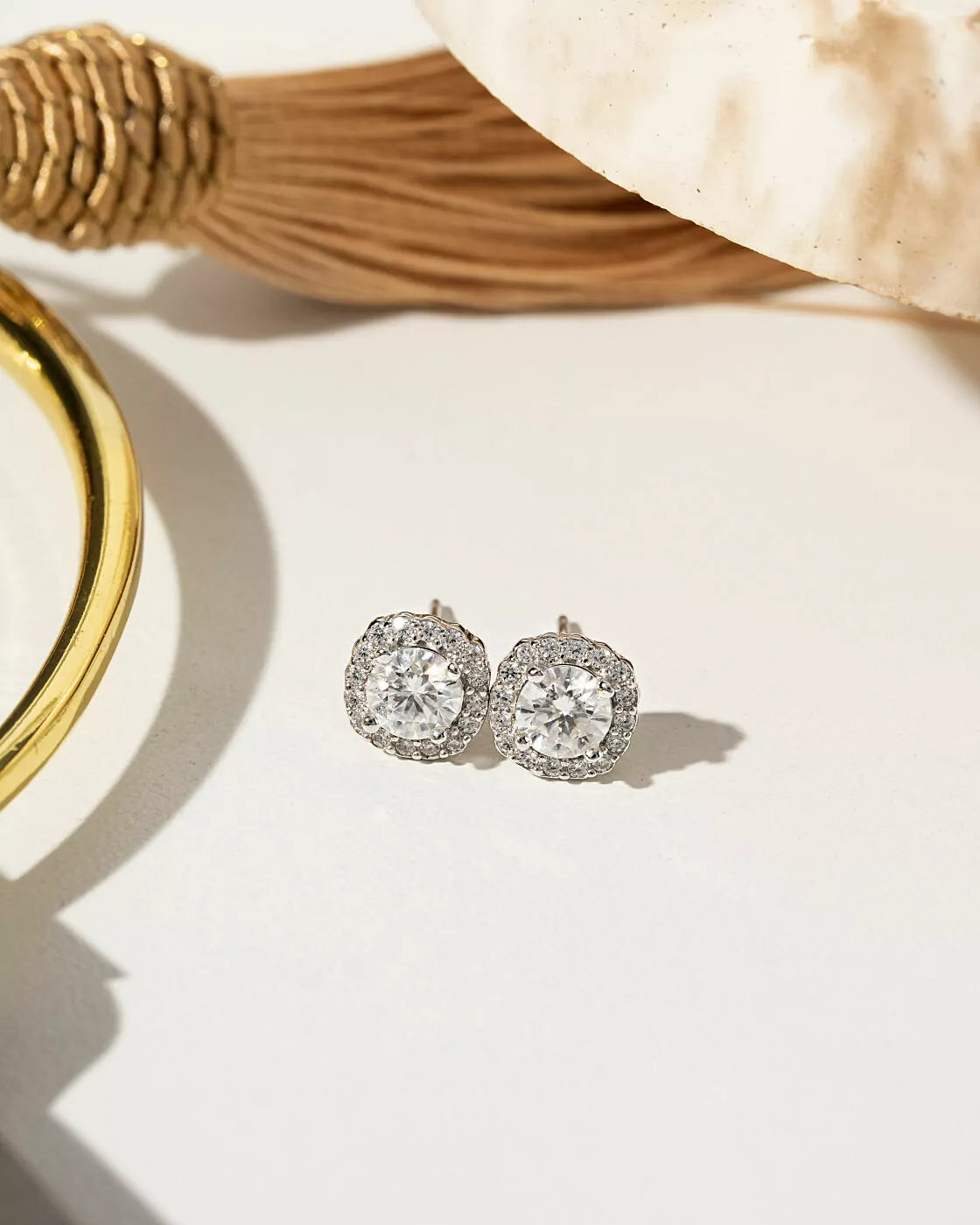 Moissanite Cubic Zirconia Stud Earrings