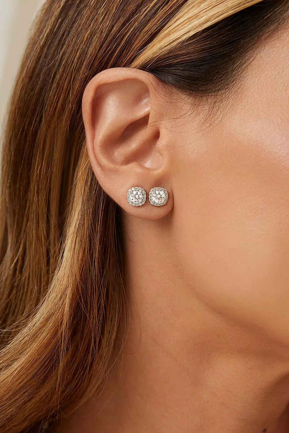 Moissanite Cubic Zirconia Stud Earrings