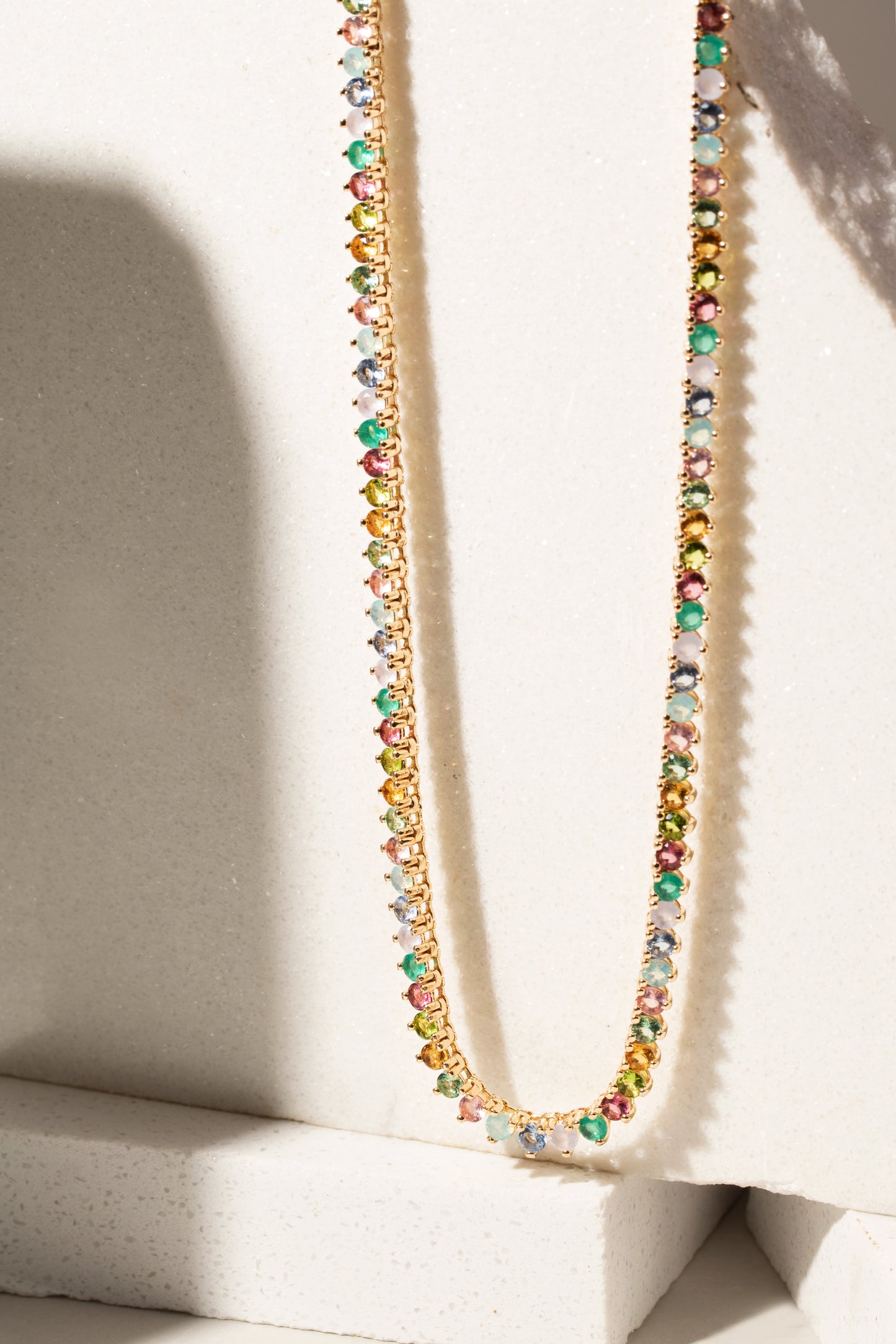 Pastel Crystal Tennis Necklace