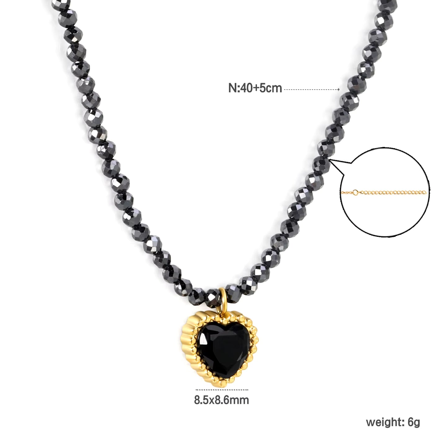 Beaded Heart Pendant Necklace