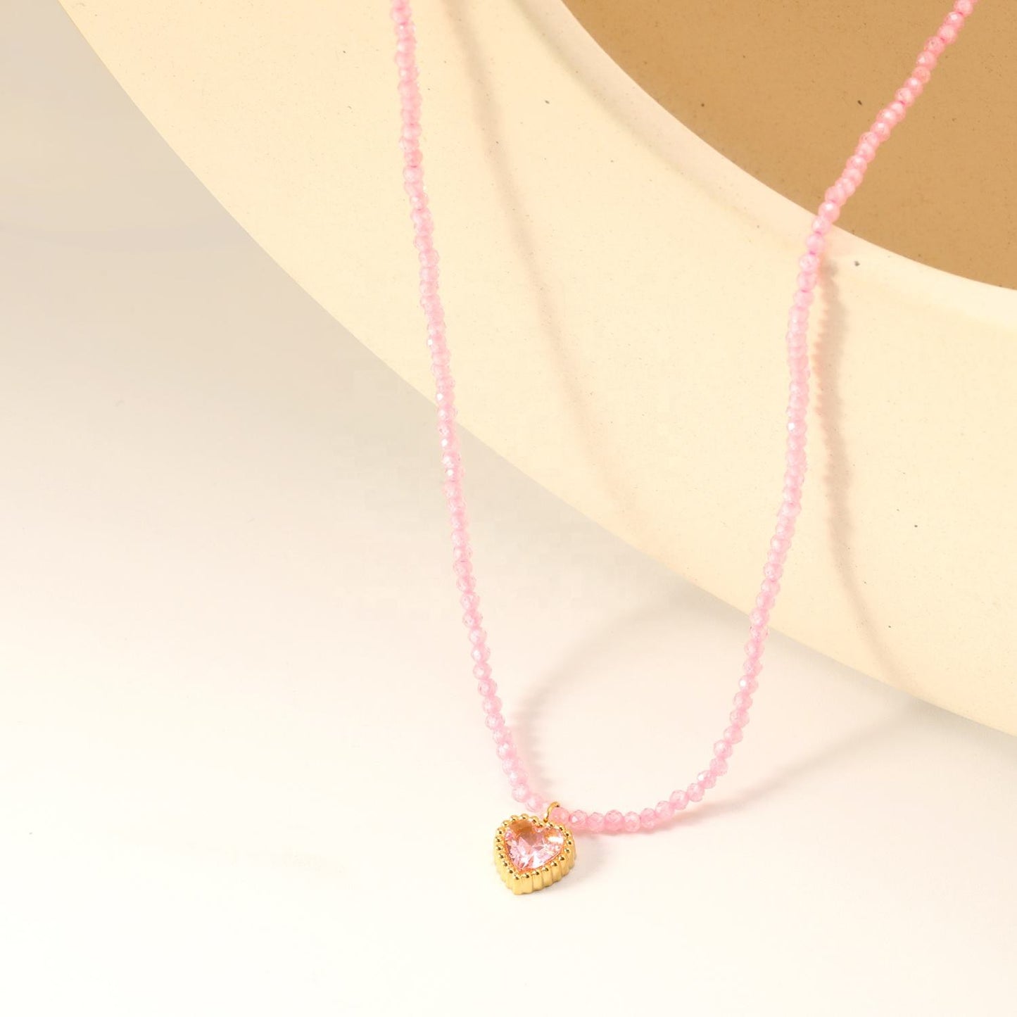 Beaded Heart Pendant Necklace