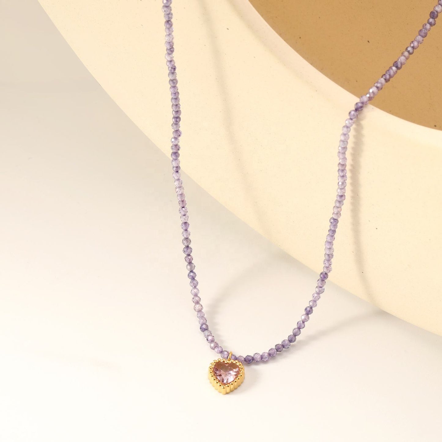 Beaded Heart Pendant Necklace