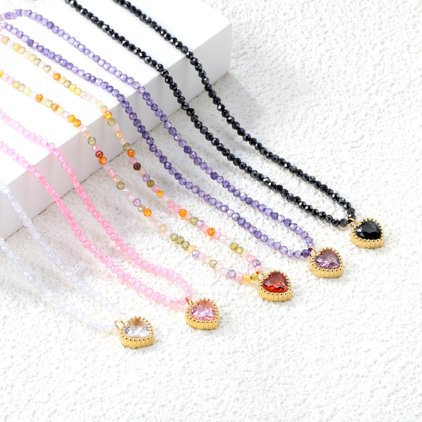 Beaded Heart Pendant Necklace
