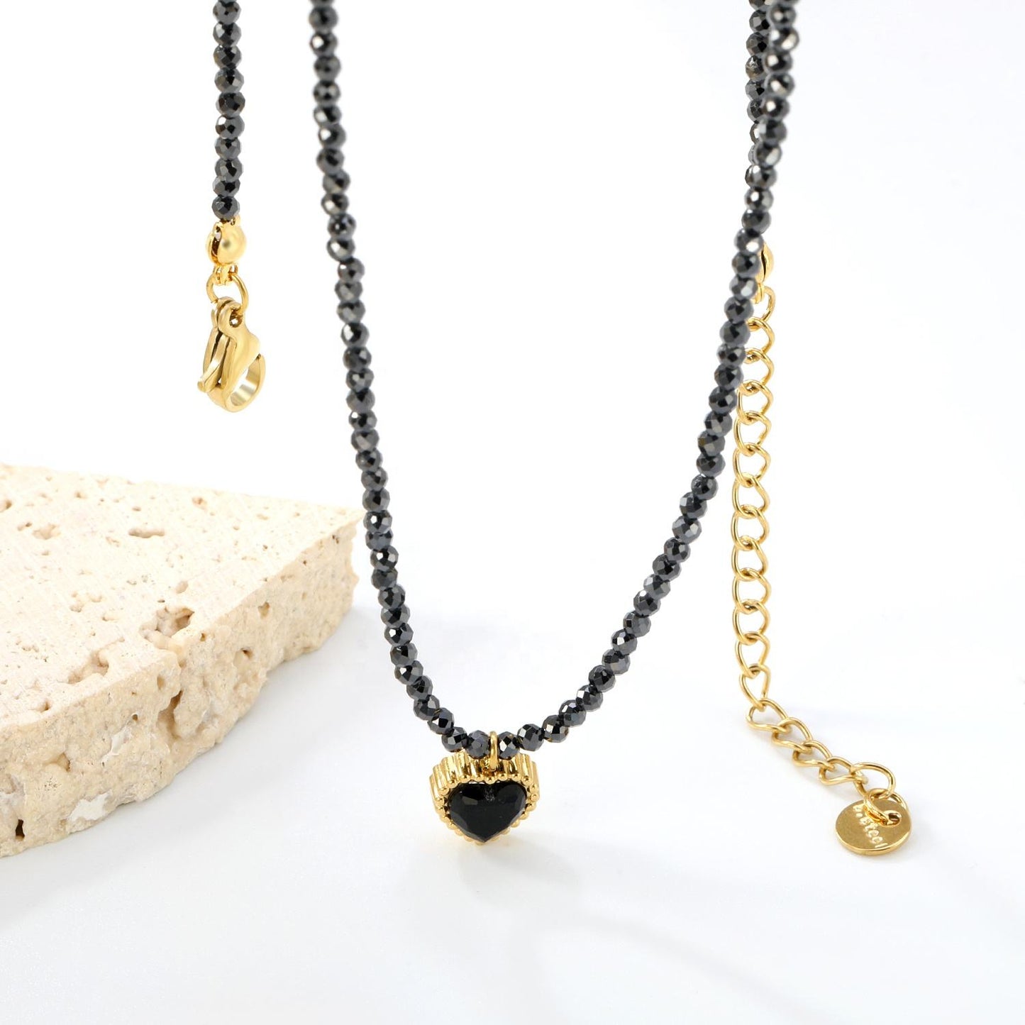 Beaded Heart Pendant Necklace