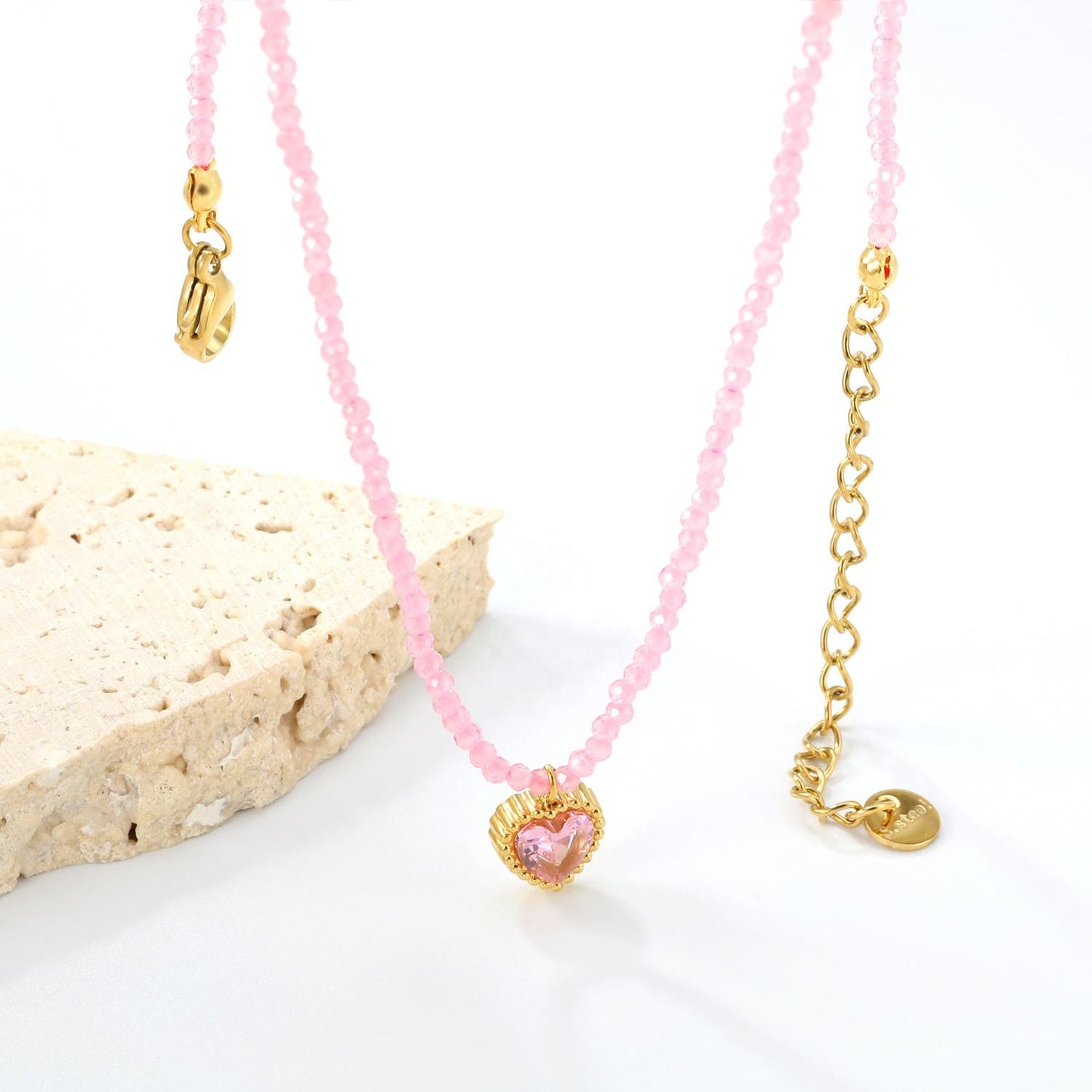 Beaded Heart Pendant Necklace