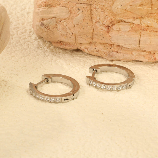 Crystal Silver Huggies