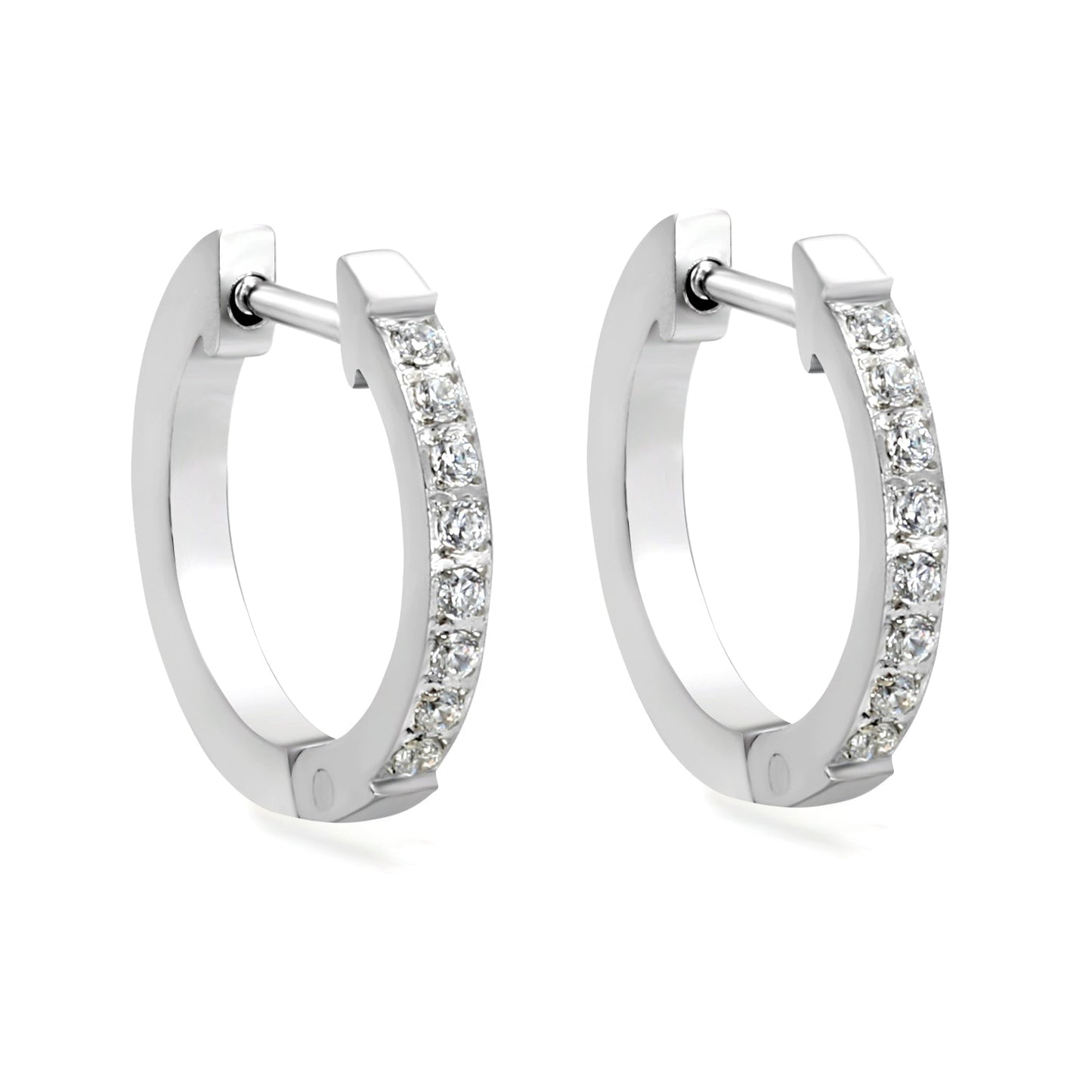 Crystal Silver Huggies